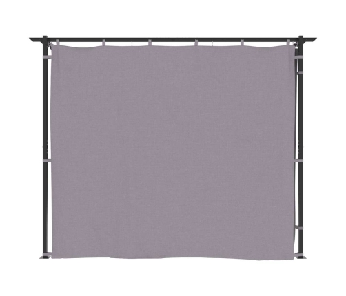 Cenador con cortinas acero gris antracita 3x3 m