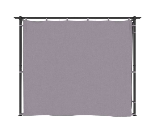 Cenador con cortinas acero gris antracita 3x6 m