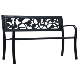 Banco de jardín acero negro 125 cm