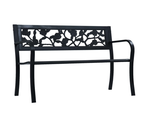 Banco de jardín acero negro 125 cm