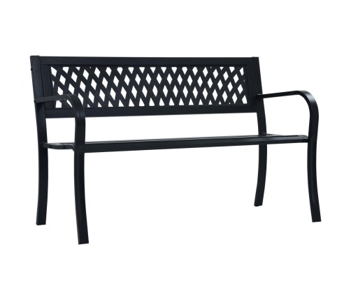 Banco de jardín acero negro 125 cm