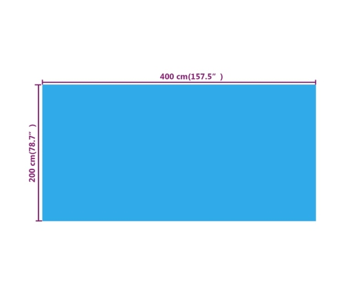 Cubierta de piscina PE azul 400x200 cm