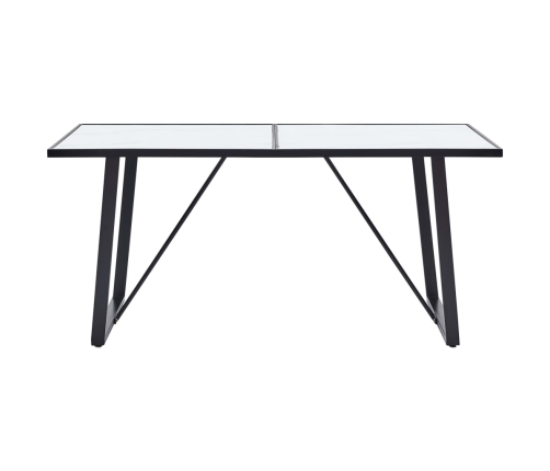 Mesa de comedor de vidrio templado blanco 140x70x75 cm