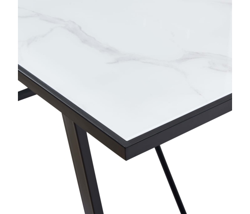 Mesa de comedor de vidrio templado blanco 140x70x75 cm