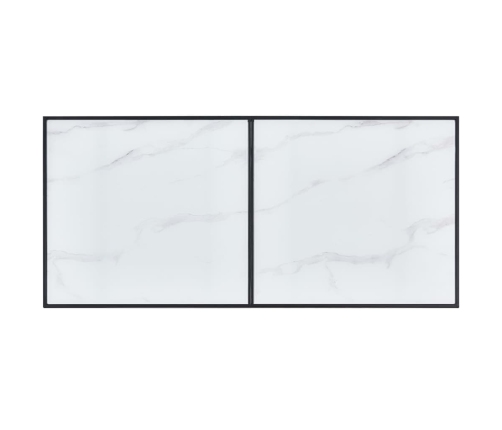 Mesa de comedor de vidrio templado blanco 160x80x75 cm