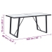 Mesa de comedor de vidrio templado blanco 160x80x75 cm