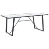 Mesa de comedor de vidrio templado blanco 180x90x75 cm