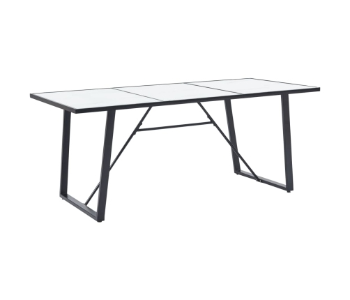 vidaXL Mesa de comedor de vidrio templado blanco 180x90x75 cm