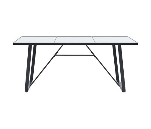 Mesa de comedor de vidrio templado blanco 180x90x75 cm