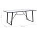 Mesa de comedor de vidrio templado blanco 180x90x75 cm