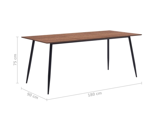 Mesa de comedor de MDF marrón 180x90x75 cm