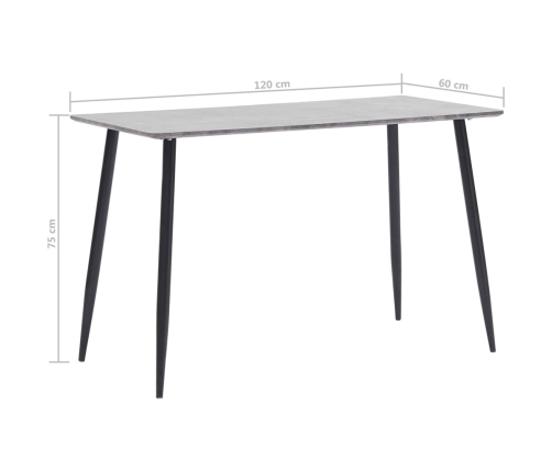 Mesa de comedor de MDF gris 120x60x75 cm