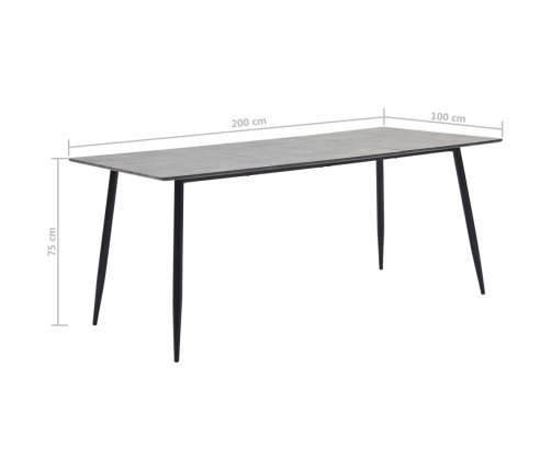 Mesa de comedor de MDF gris 200x100x75 cm