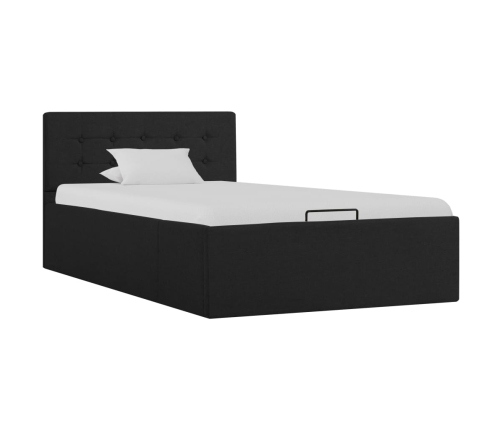 vidaXL Cama canapé hidráulica almacenaje tela gris oscuro 100x200 cm