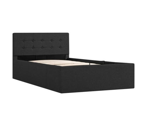 vidaXL Cama canapé hidráulica almacenaje tela gris oscuro 100x200 cm