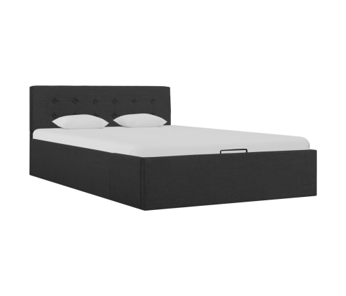 vidaXL Cama canapé hidráulica almacenaje tela gris oscuro 120x200cm