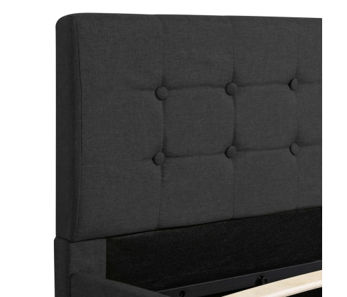 vidaXL Cama canapé hidráulica almacenaje tela gris oscuro 120x200cm