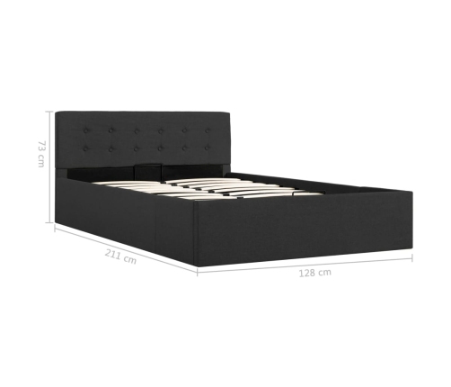 vidaXL Cama canapé hidráulica almacenaje tela gris oscuro 120x200cm