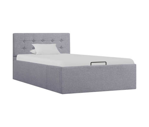 vidaXL Cama canapé hidráulica con almacenaje tela gris claro 100x200cm