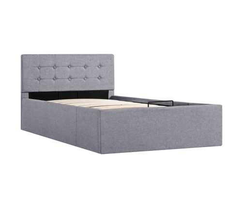 vidaXL Cama canapé hidráulica con almacenaje tela gris claro 100x200cm