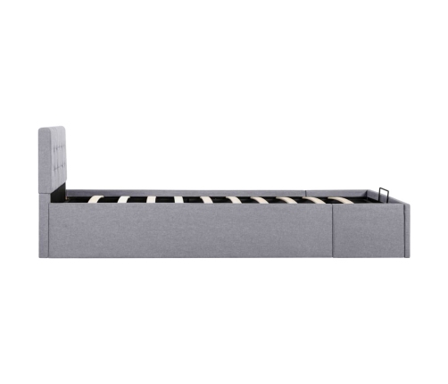 vidaXL Cama canapé hidráulica con almacenaje tela gris claro 100x200cm