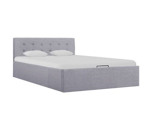 vidaXL Cama canapé hidráulica con almacenaje tela gris claro 120x200cm