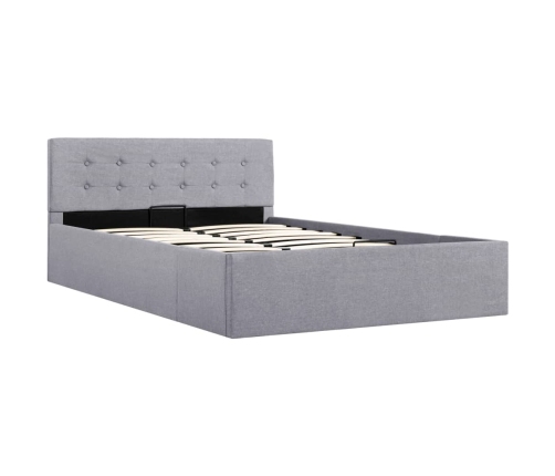 vidaXL Cama canapé hidráulica con almacenaje tela gris claro 120x200cm