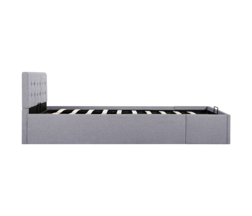 vidaXL Cama canapé hidráulica con almacenaje tela gris claro 120x200cm