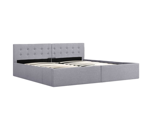 vidaXL Cama canapé hidráulica almacenaje tela gris claro 180x200 cm