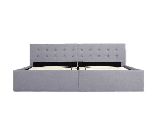 vidaXL Cama canapé hidráulica almacenaje tela gris claro 180x200 cm