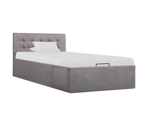 Cama canapé hidráulica de almacenaje sin colchón taupe 90x200cm