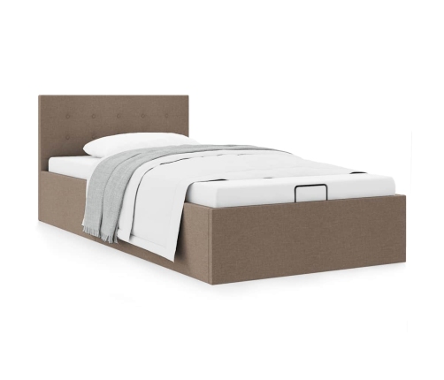 Cama canapé hidráulica de almacenaje sin colchón taupe 90x200cm