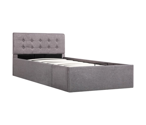 vidaXL Cama canapé hidraúlica con almacenaje tela taupe 100x200 cm