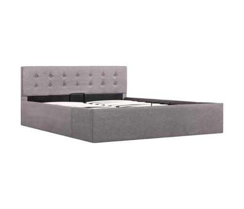 vidaXL Cama canapé hidráulica con almacenaje tela taupe 140x200 cm