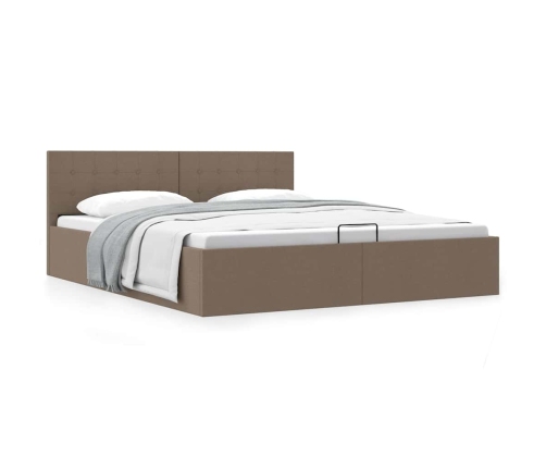 Cama canapé hidráulica almacenaje sin colchón taupe 160x200 cm