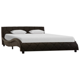 Estructura de cama de cuero sintético gris 160x200 cm