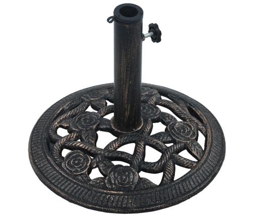 Base de sombrilla de hierro fundido negro y bronce 9 kg 40 cm