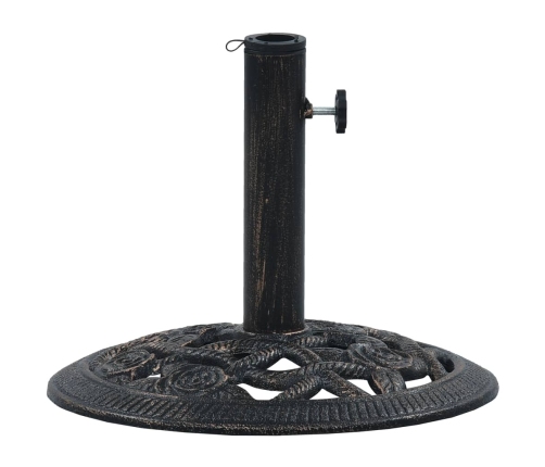 Base de sombrilla de hierro fundido negro y bronce 9 kg 40 cm