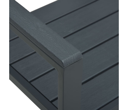 vidaXL Banco de jardín HDPE gris aspecto madera 120 cm