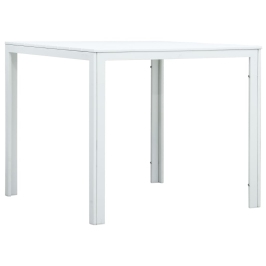 Mesa de centro de HDPE con aspecto de madera blanco 78x78x74 cm