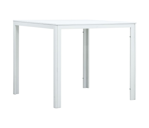 Mesa de centro de HDPE con aspecto de madera blanco 78x78x74 cm