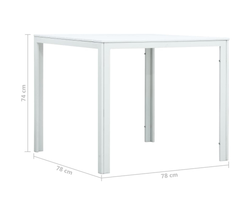 Mesa de centro de HDPE con aspecto de madera blanco 78x78x74 cm