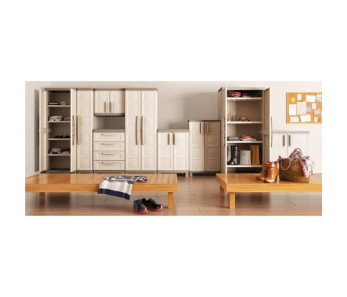 Keter Armario almacenaje multiusos Excellence beige y taupe 182 cm