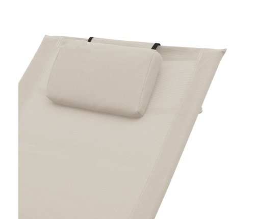 Tumbona con almohada textileno crema