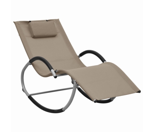 vidaXL Tumbona con almohada textileno taupe