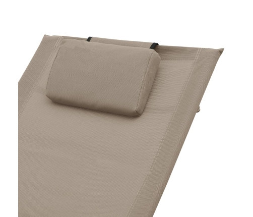 vidaXL Tumbona con almohada textileno taupe