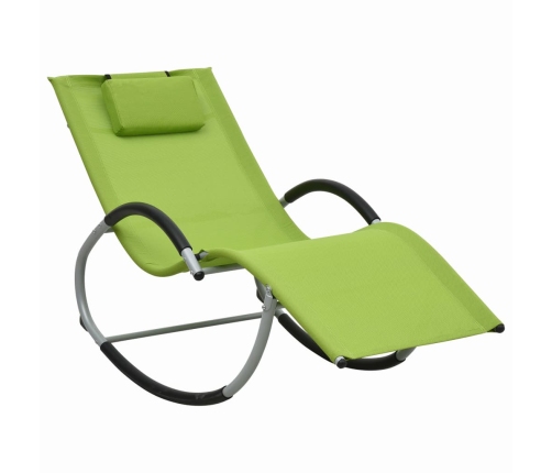 vidaXL Tumbona con almohada textileno verde