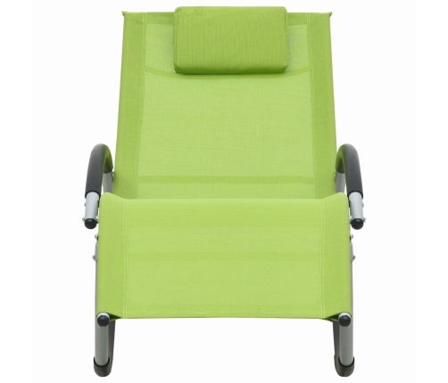 vidaXL Tumbona con almohada textileno verde