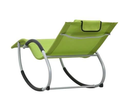 vidaXL Tumbona con almohada textileno verde