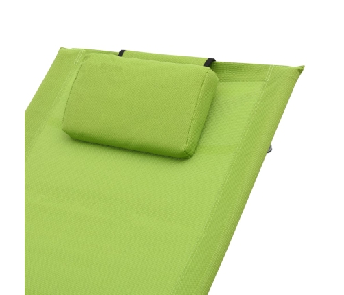 vidaXL Tumbona con almohada textileno verde